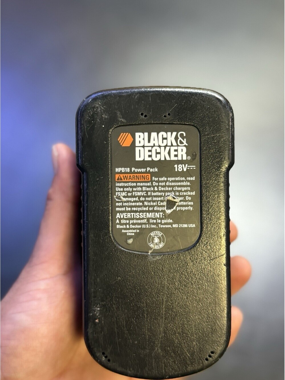 Black & Decker 18 volt HPB18 Power Pack Battery